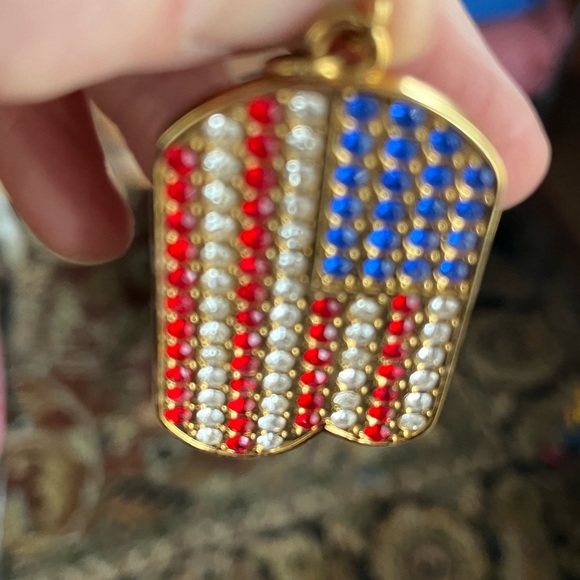 American flag rhinestone pendant, vintage - Picture 7 of 7